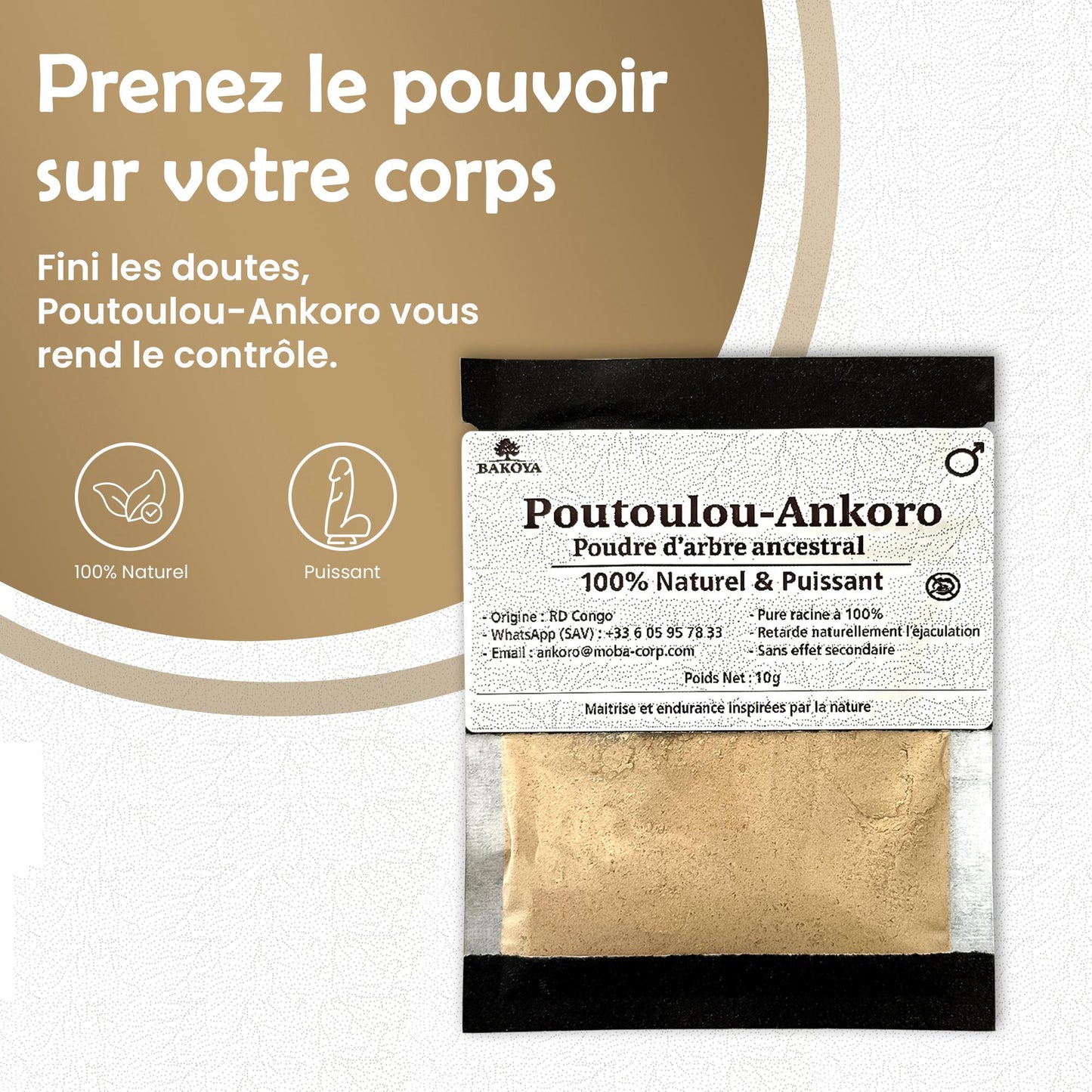 Poutoulou-Ankoro 100% naturel, poudre d'arbre ancestral pour aphrodisiaque au Congo.